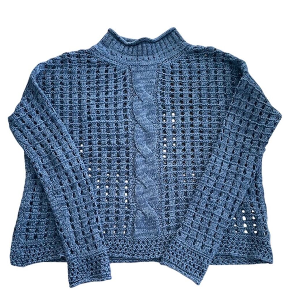 Free People oversized Boho cable Sweater SZ S